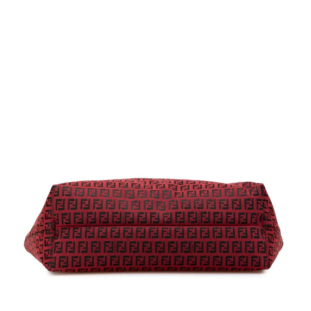 Fendi Medium Zucchino Canvas Roll Tote Red Canvas Very good - Inside View