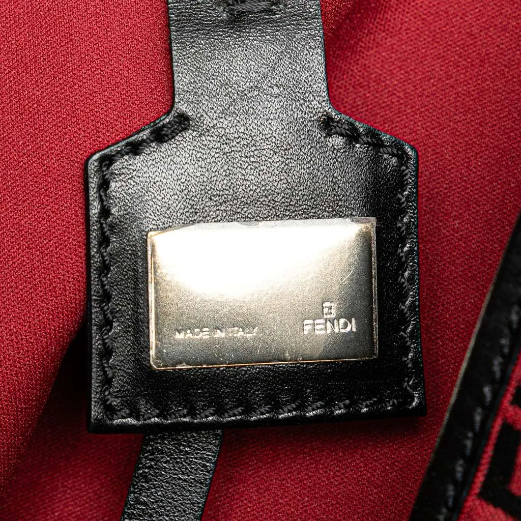 Fendi Medium Zucchino Canvas Roll Tote Red Canvas Very good - Box View