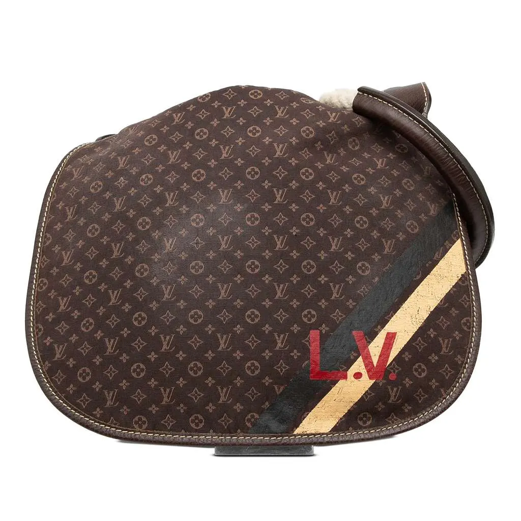 Louis Vuitton Monogram Mini Lin Initiales Amman Crossbody Brown Canvas Very good - Front View