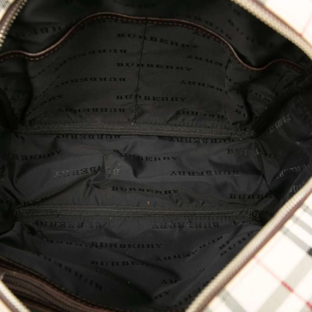 Burberry House Check Canvas Handbag Beige Canvas Good - Model View