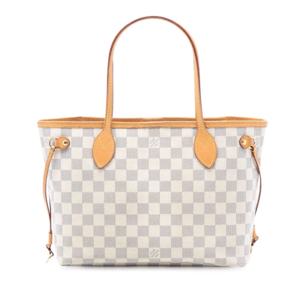 Louis Vuitton Damier Azur Neverfull PM White Very good - Front View