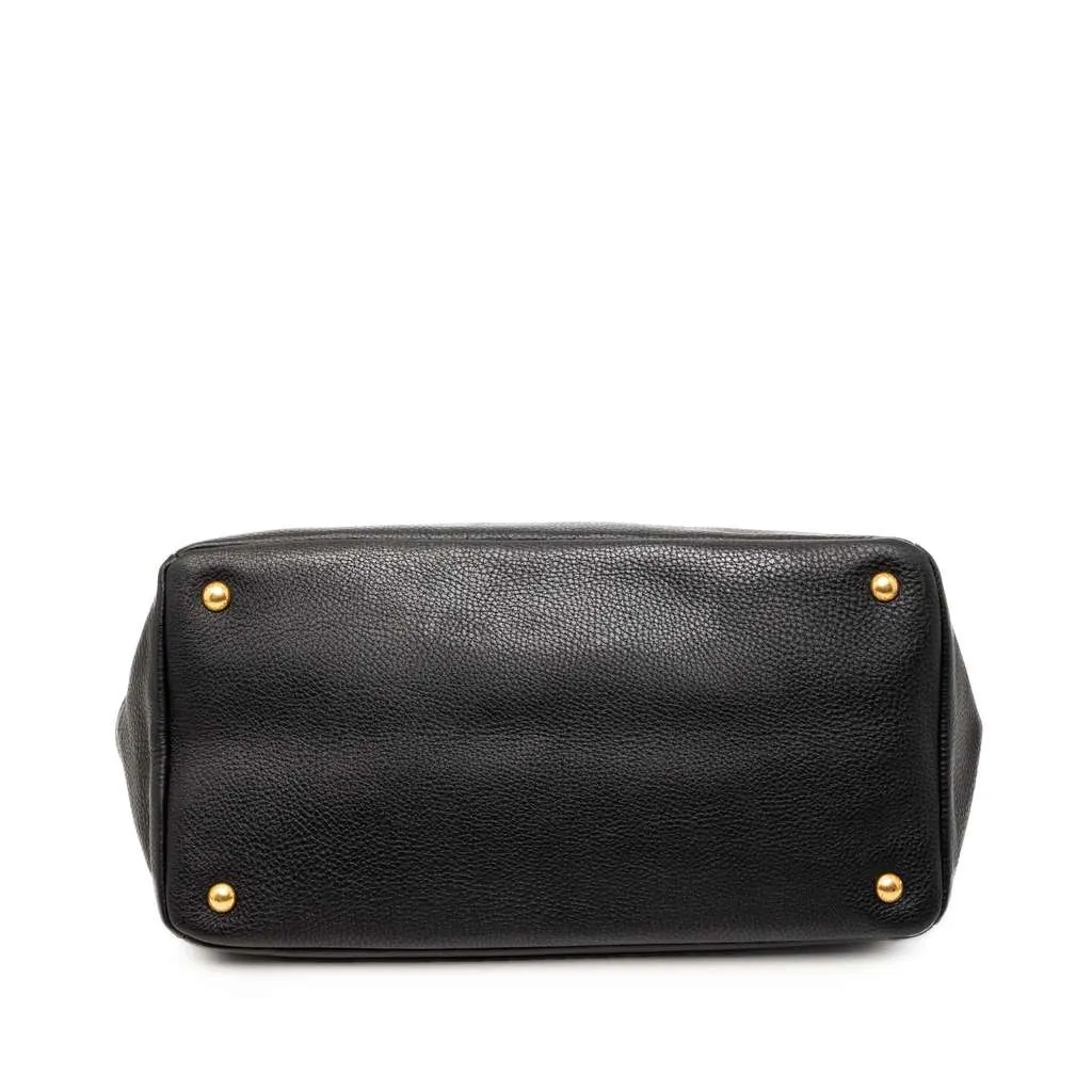Prada Vitello Daino Open Convertible Tote Black Leather Very good - Inside View