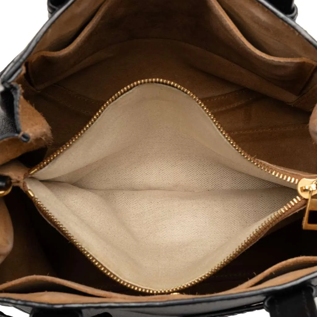 Loewe Small Leather Gate Top Handle Bag Black Leather Good - Model View