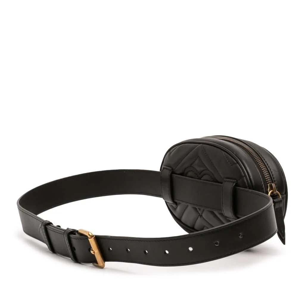 Gucci GG Marmont Matelasse Leather Belt Bag Black Leather Very good - Back View