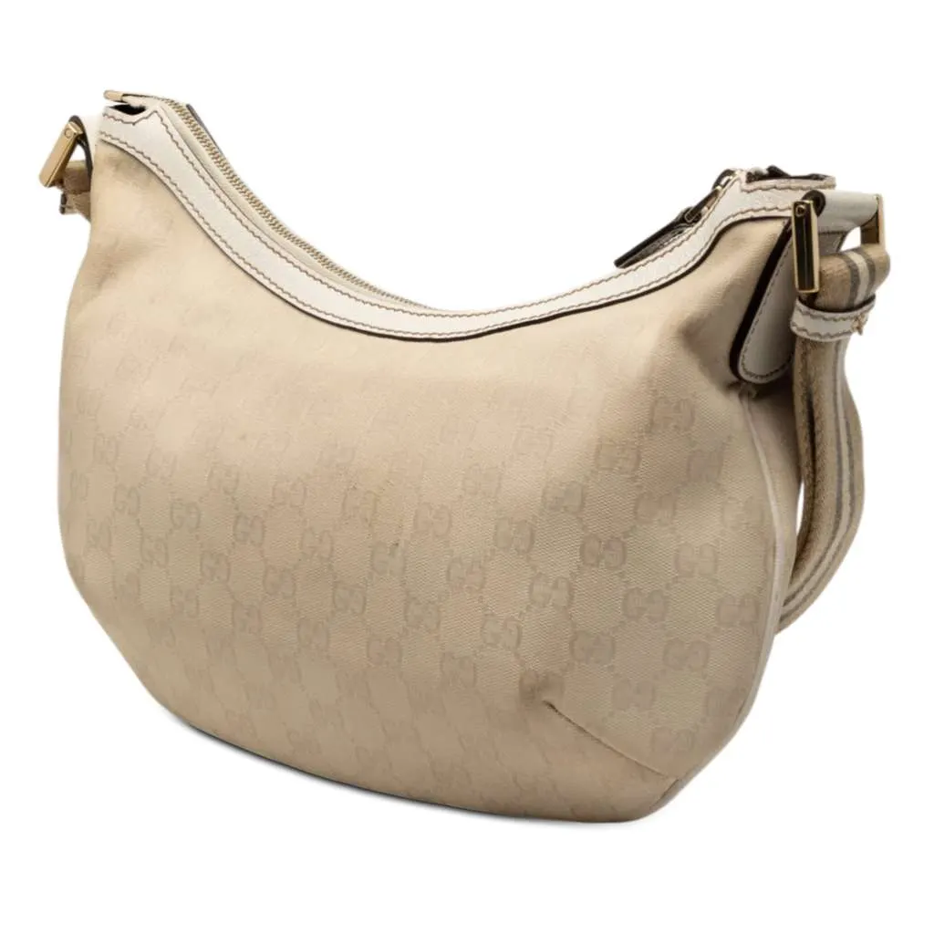 Gucci GG Canvas Web Crossbody Beige Canvas Very good - Back View