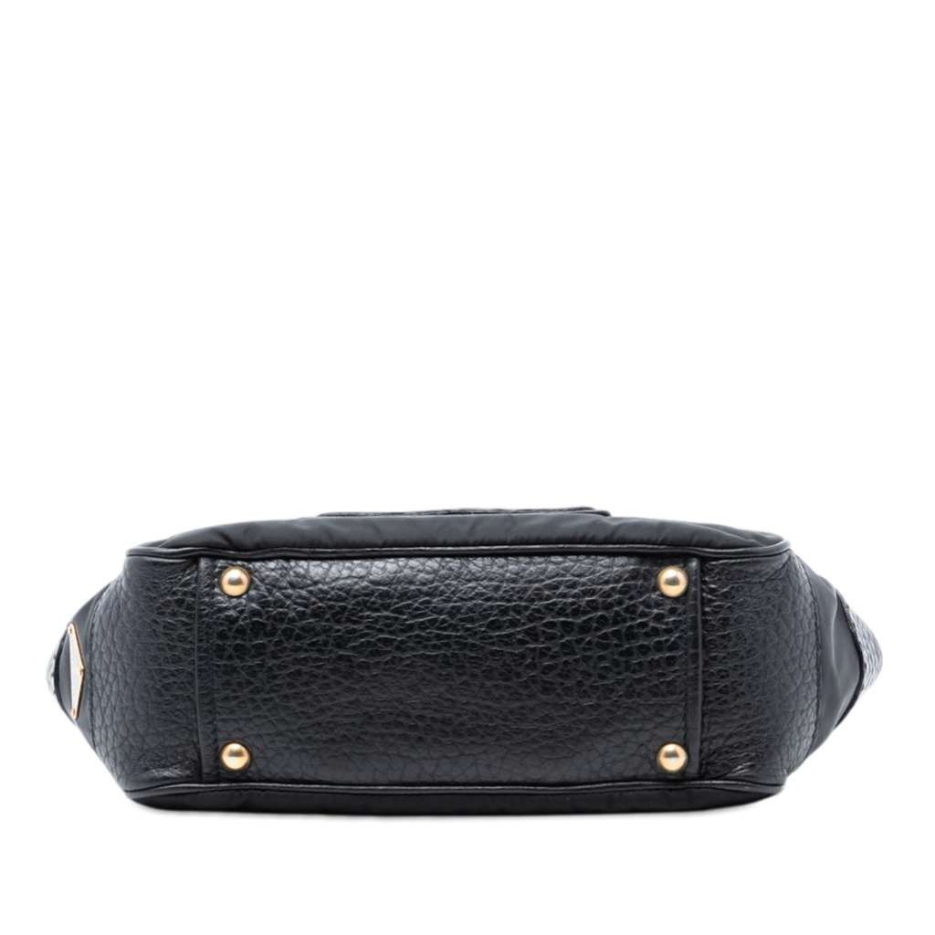 Prada Leather Trimmed Tessuto Front Flap Pocket Shoulder Bag Black Good condition - Inside View