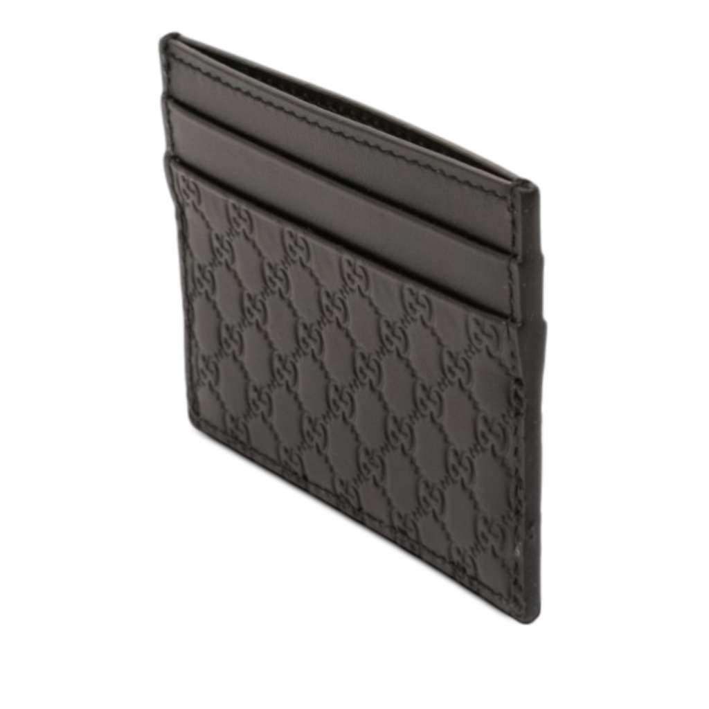Gucci Microguccissima Card Holder Black Leather Good condition - Back View