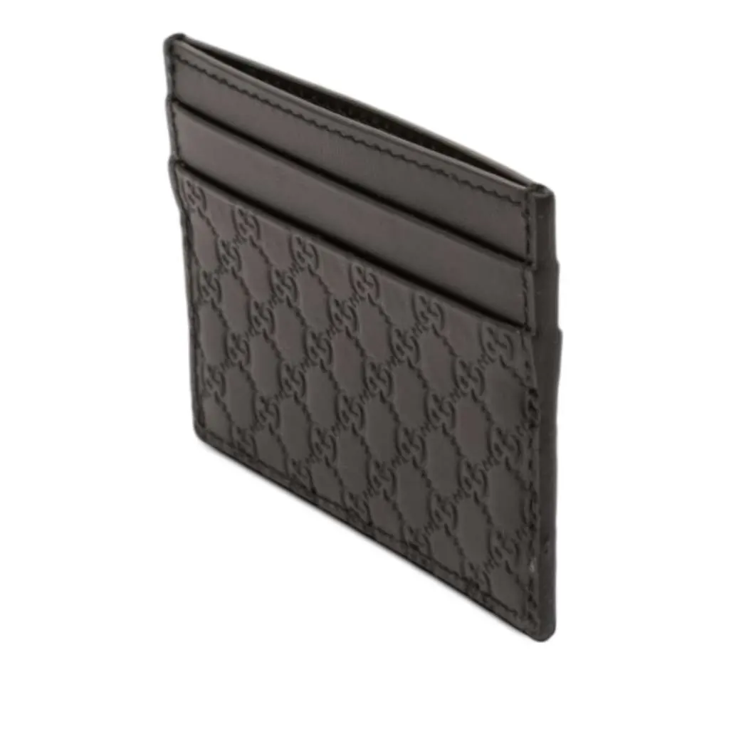 Gucci Microguccissima Card Holder Black Leather Very good - Back View