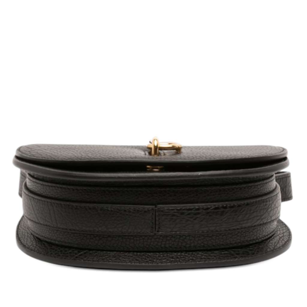 Burberry Mini Grained Calfskin Rocking Horse Crossbody Black Leather Very good condition - Inside View