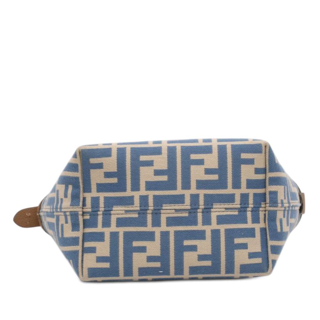 Fendi Mini Zucca Jacquard Roll Satchel Blue Jacquard Fair condition - Inside View