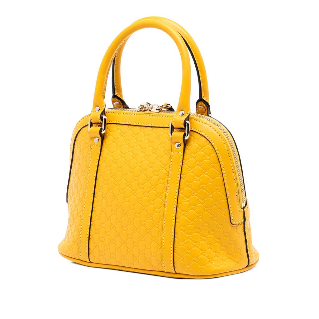 Gucci Mini Microguccissima Dome Satchel Yellow Leather Good condition - Back View