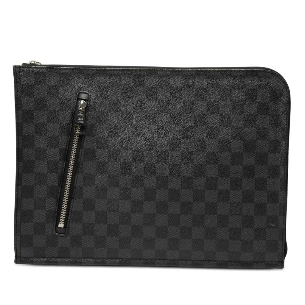Louis Vuitton Damier Graphite Poche Documents Portfolio Black Very good - Front View