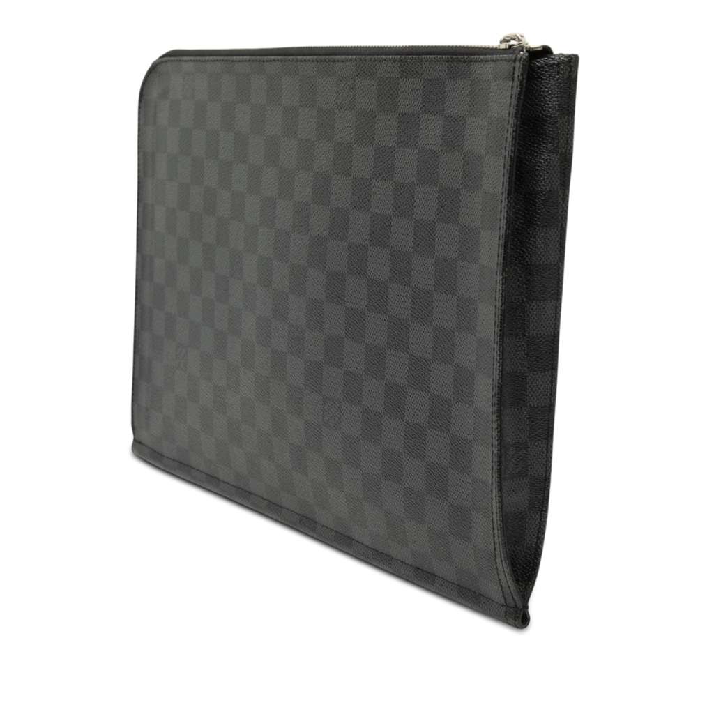 Louis Vuitton Damier Graphite Poche Documents Portfolio Black Good condition - Back View