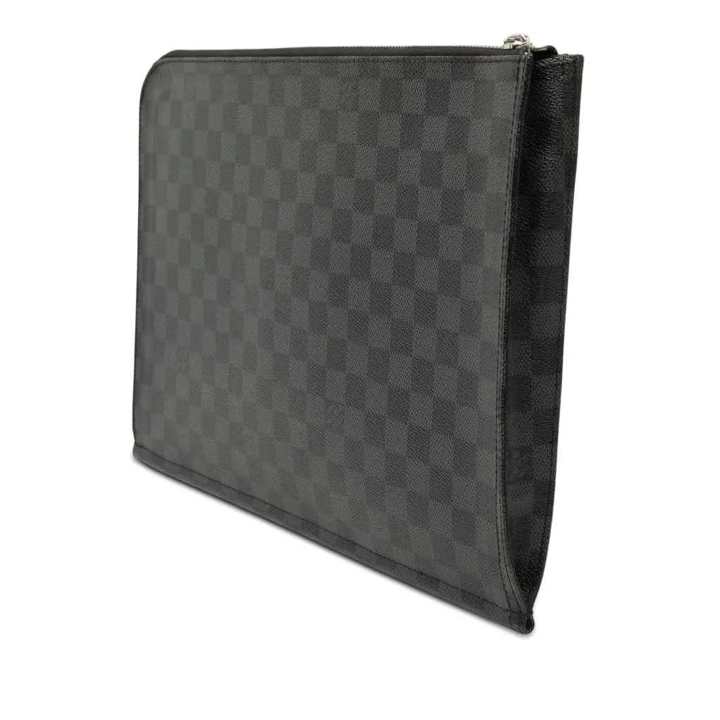Louis Vuitton Damier Graphite Poche Documents Portfolio Black Very good - Back View