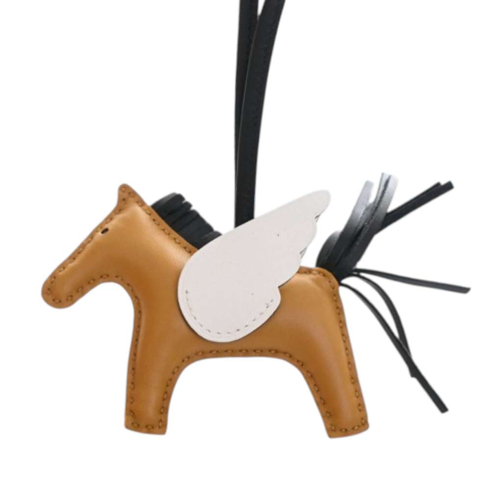 Hermès Milo Lambskin and Swift Grigri Rodeo Pegase Bag Charm PM Brown Leather Good condition - Inside View