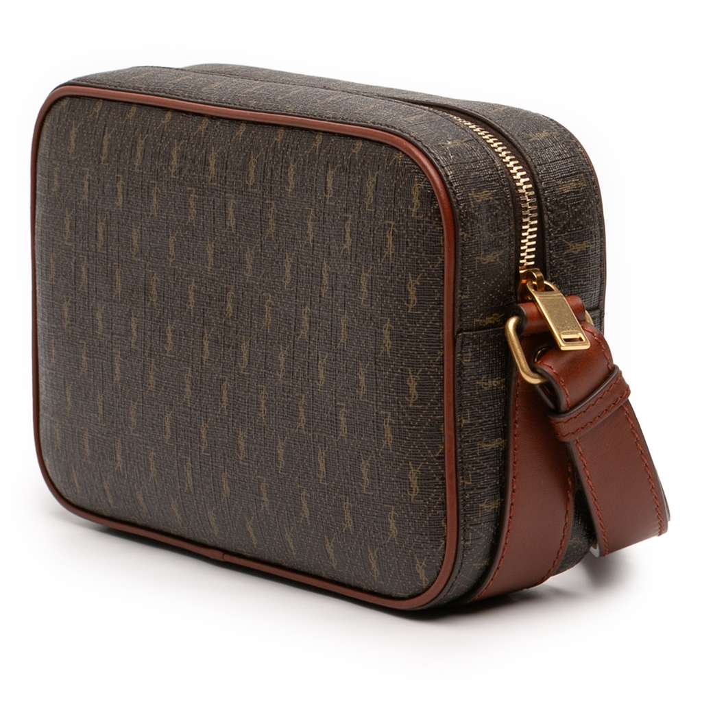 Saint Laurent Le Monogramme Coated Canvas Camera Bag Brown Canvas Good condition - Back View