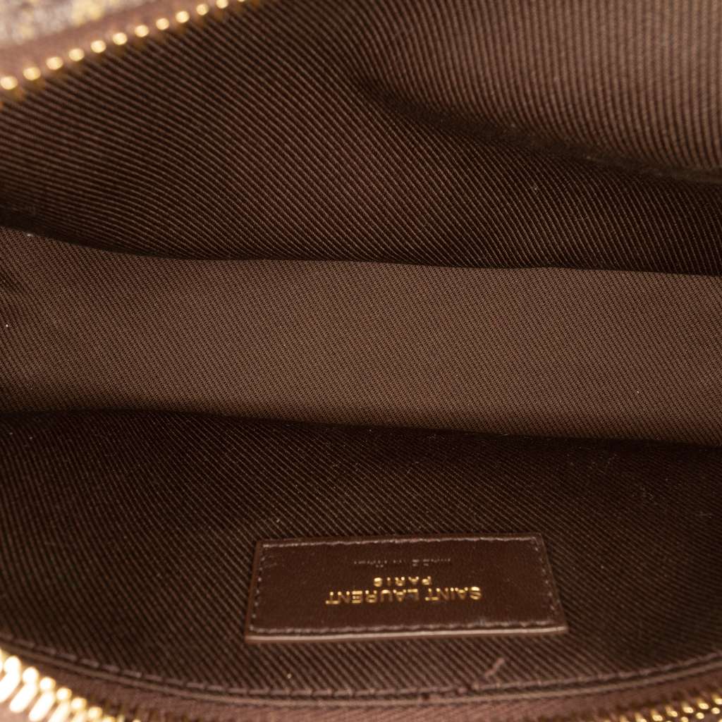 Saint Laurent Le Monogramme Coated Canvas Camera Bag Brown Canvas Good condition - Model View