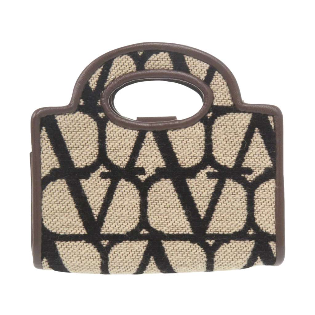 Valentino Leather Trimmed Toile Iconographe Satchel Beige Canvas Good condition - Back View