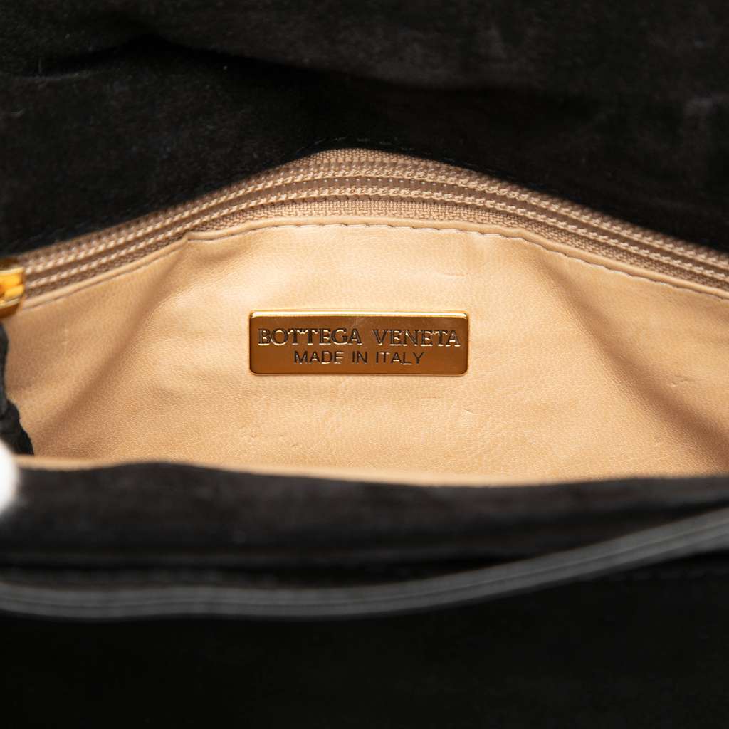 Bottega Veneta Suede Intrecciato Crossbody Black Leather Good condition - Box View