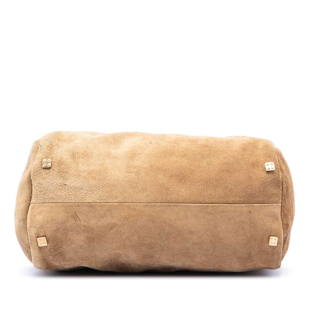 Loewe Suede Anagram Boston Bag Brown Leather Good condition - Inside View