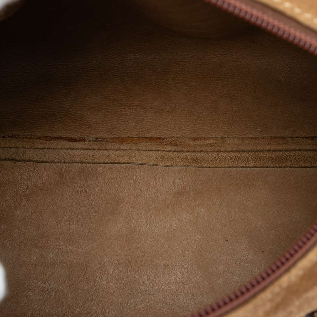 Loewe Suede Anagram Boston Bag Brown Leather Good condition - Model View