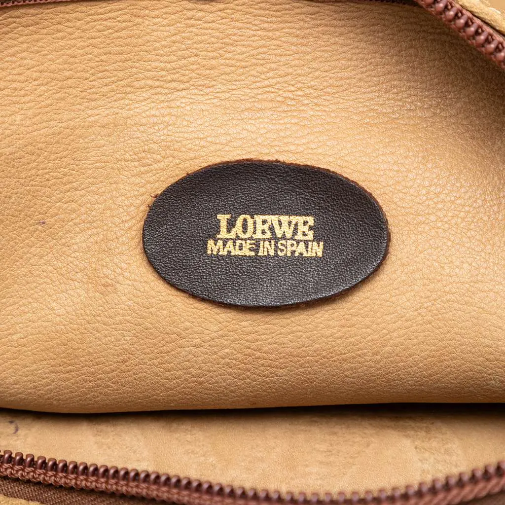 Loewe Suede Anagram Boston Bag Brown Leather Very good - Box View
