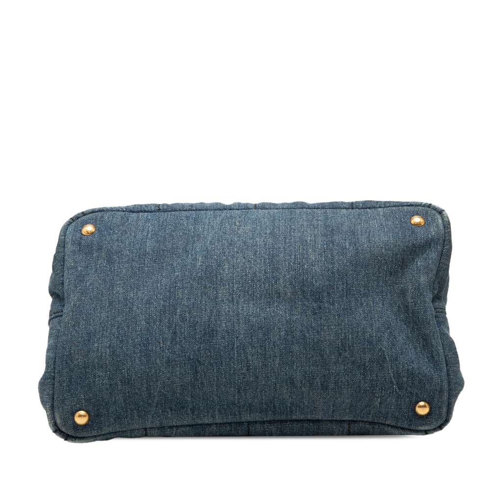 Prada Denim Canapa Logo Satchel Blue Denim Good condition - Inside View