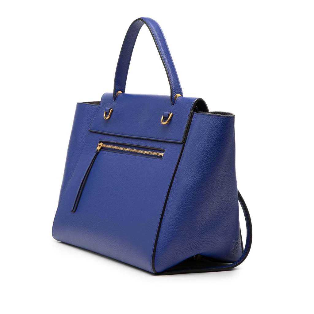 Celine Mini Leather Belt Bag Satchel Blue Leather Good condition - Back View