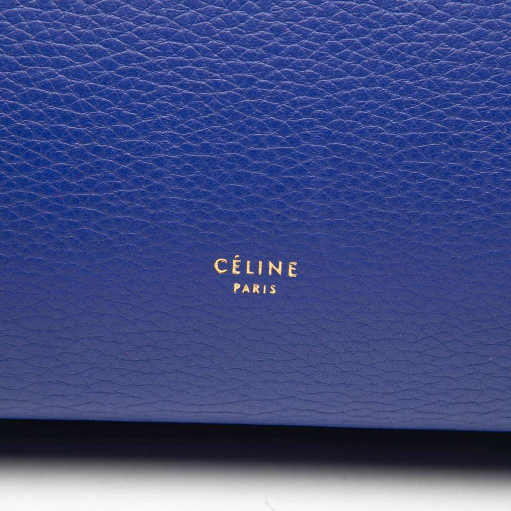 Celine Mini Leather Belt Bag Satchel Blue Leather Good condition - Box View