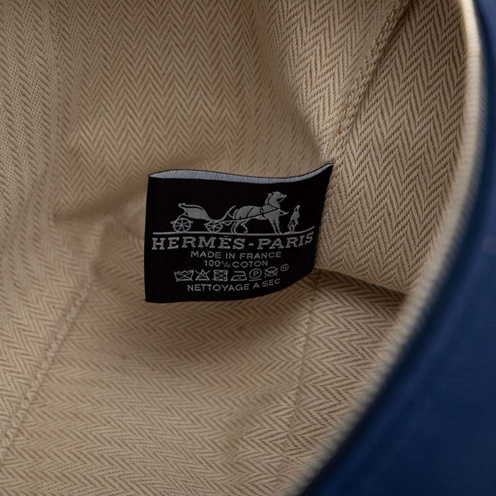 Hermès Large Toile Bride A Brac Case Blue Canvas Good condition - Box View