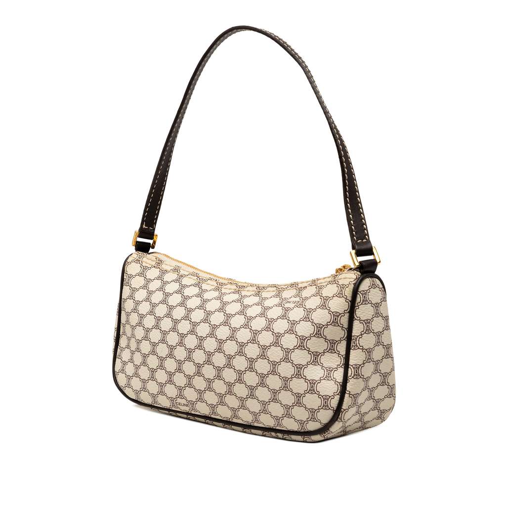 Celine Macadam Coated Canvas Shoulder Bag Brown Canvas Good condition - Back View