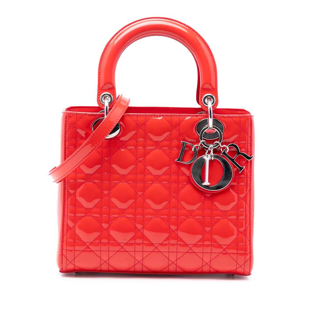 Dior Medium Patent Cannage Lady Dior
