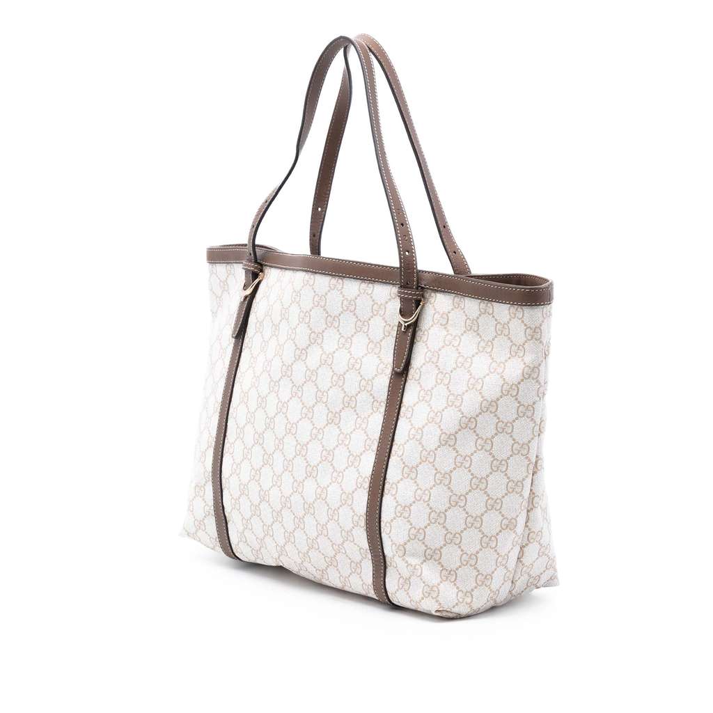 Gucci GG Supreme Nice Tote White Canvas Good condition - Back View