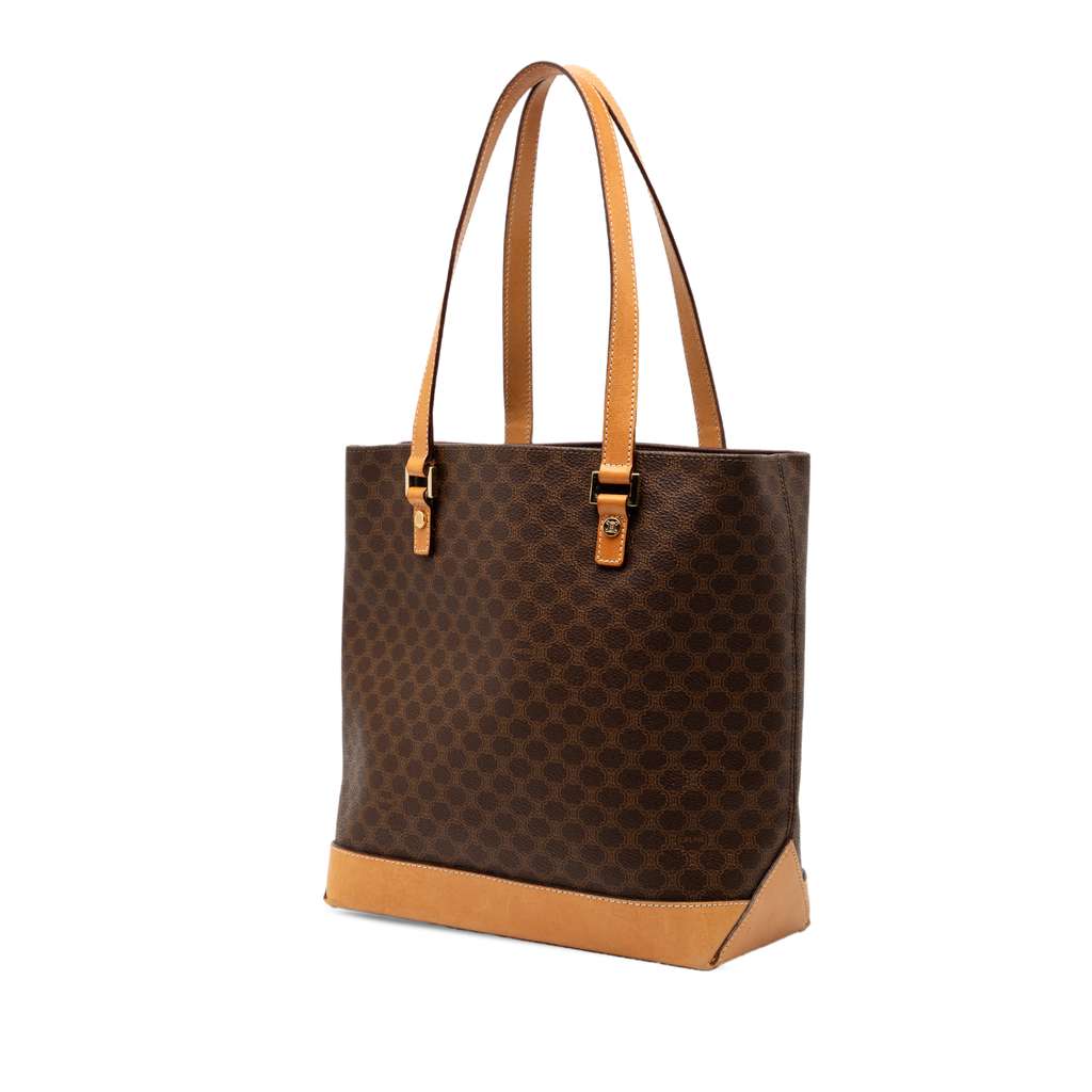 Celine Macadam Coated Canvas Tote Brown Canvas Fair condition - Back View
