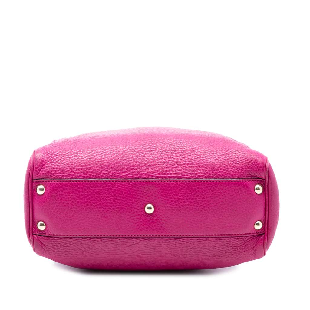 Gucci Small Calfskin Bamboo Shopper Satchel Pink Leather Good condition - Inside View