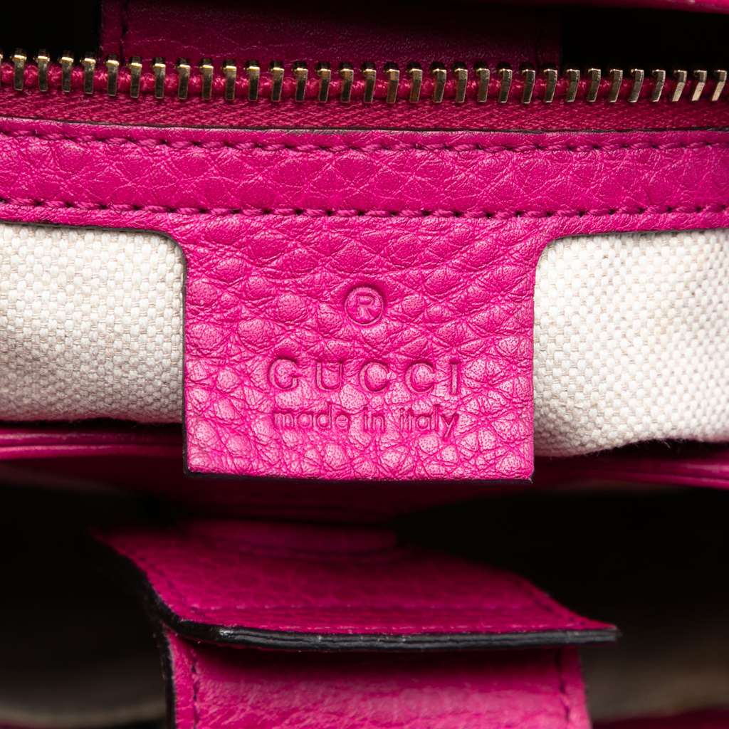 Gucci Small Calfskin Bamboo Shopper Satchel Pink Leather Good condition - Box View