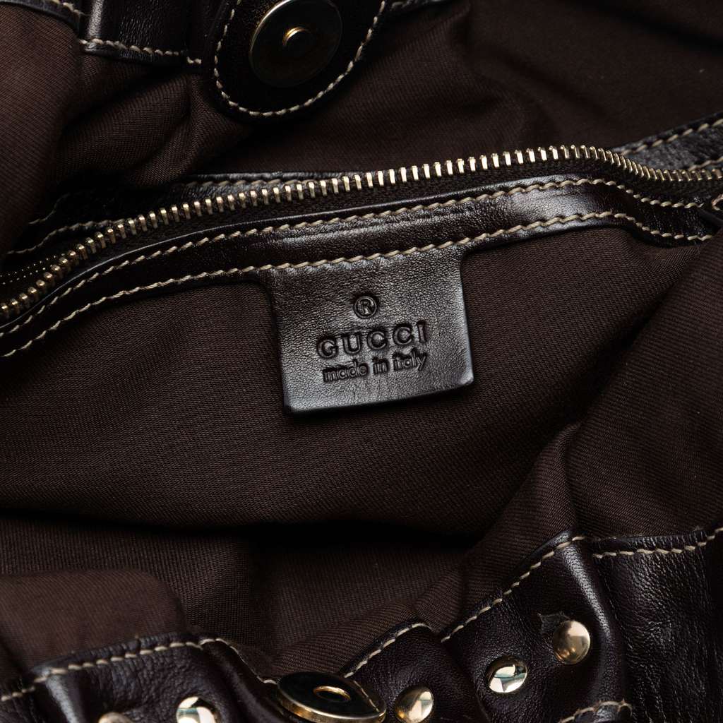 Gucci GG Canvas Studded Pelham Hobo Bag Beige Good condition - Box View