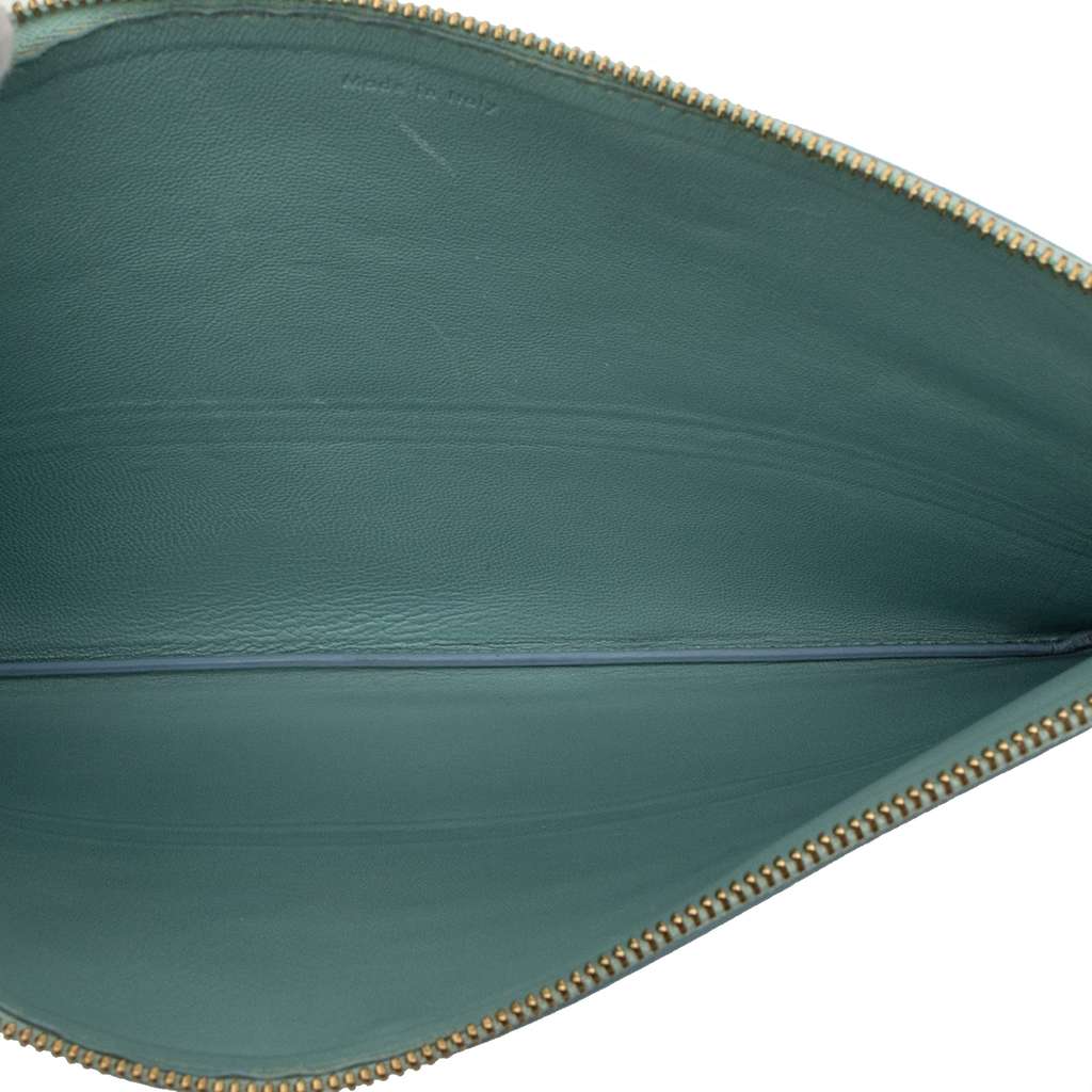 Celine Bicolor Lambskin Solo Clutch Blue Leather Good condition - Model View