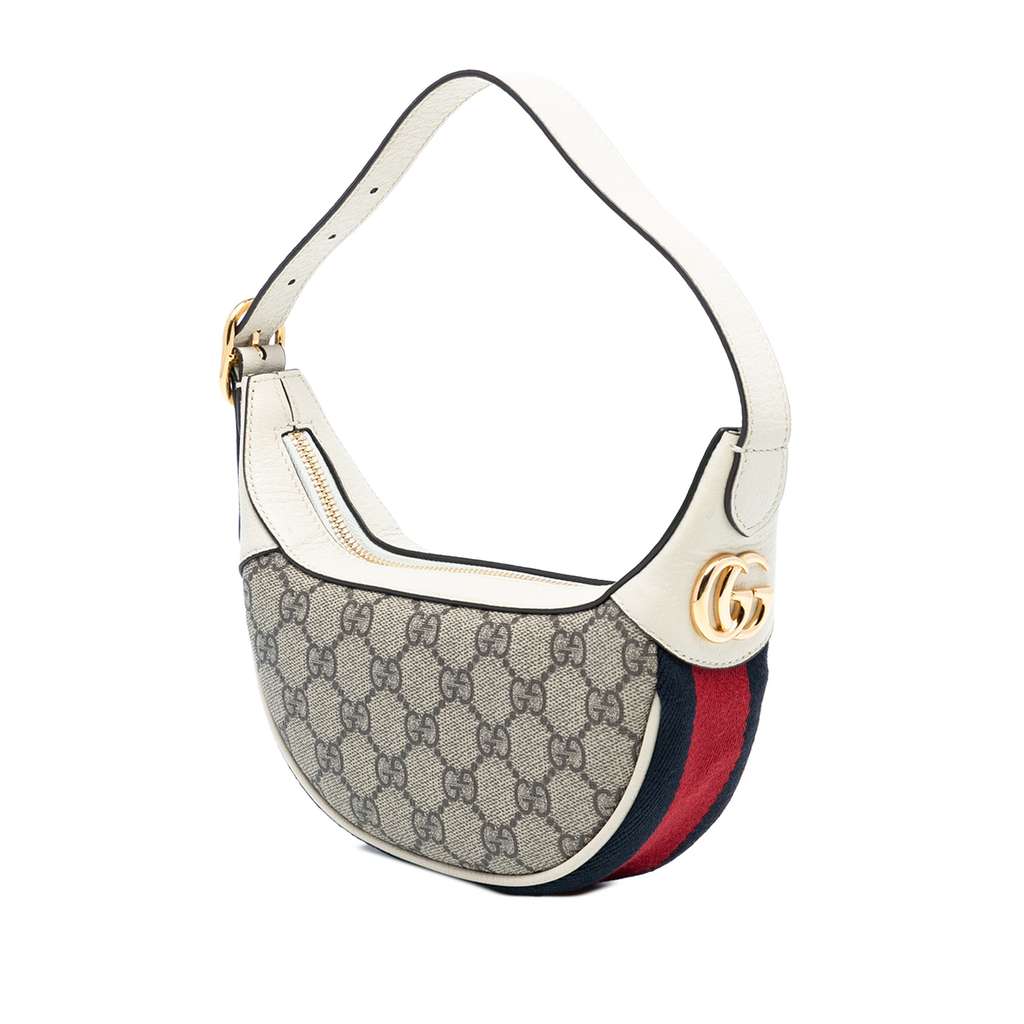 Gucci Mini GG Supreme Web Ophidia Shoulder Bag Beige Good condition - Back View