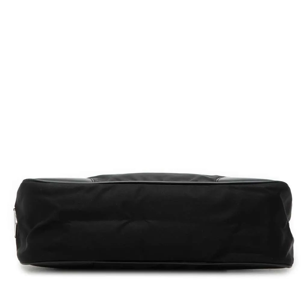 Prada Vitello Trimmed Tessuto Handbag Black Very good - Inside View