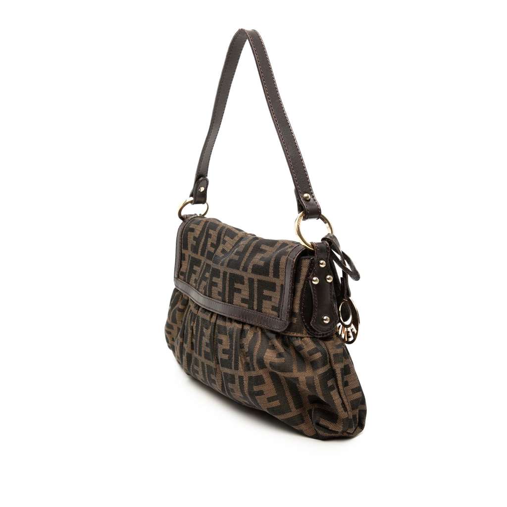 Fendi Small Zucca Canvas Chef Flap Brown Canvas Good condition - Back View
