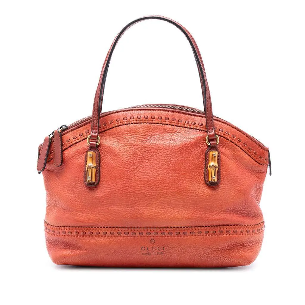 Gucci Leather Laidback Crafty Handbag Orange Leather Very good - Front View