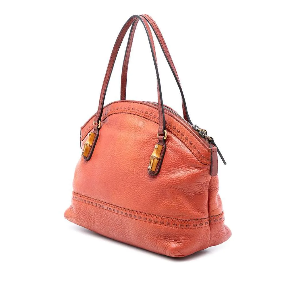 Gucci Leather Laidback Crafty Handbag Orange Leather Very good - Back View