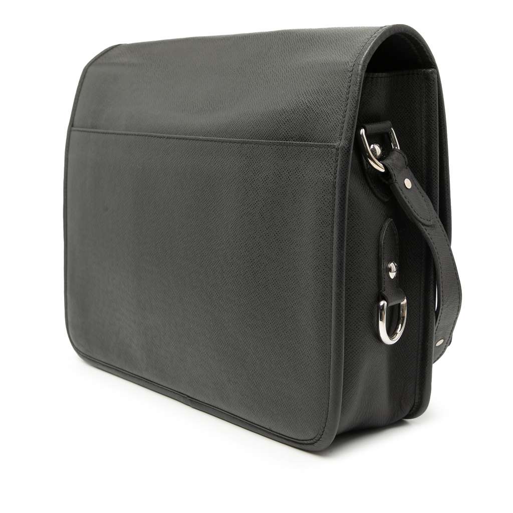 Louis Vuitton Taiga Alexei Messenger Black Leather Good condition - Back View