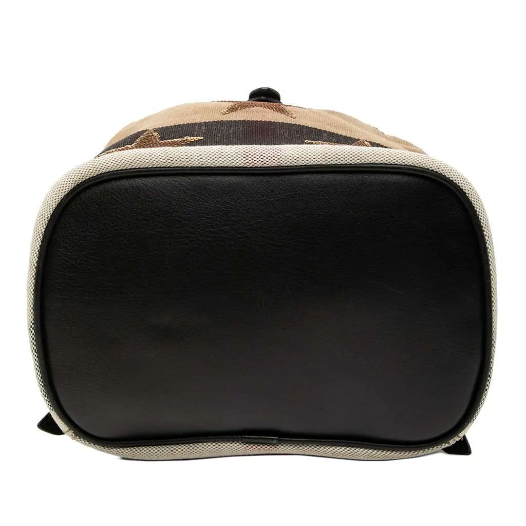 Burberry Mega Check Canvas Star Sequin Backpack Brown Canvas Very good - Inside View