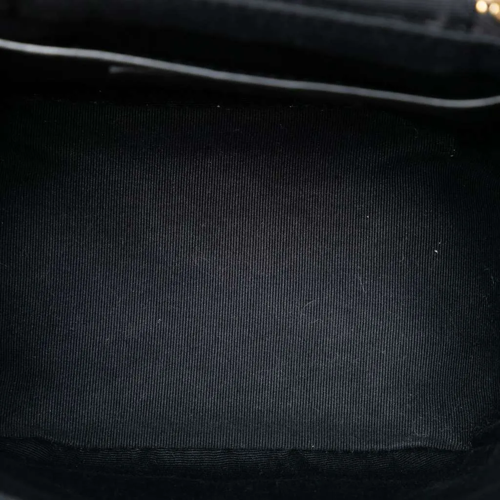 Saint Laurent Grain de Poudre Quilted 80s Vanity Bag Black Leather Very good - Model View