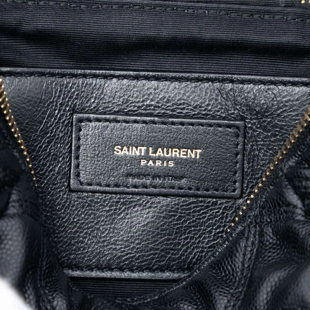Saint Laurent Grain de Poudre Quilted 80s Vanity Bag Black Leather Very good - Box View