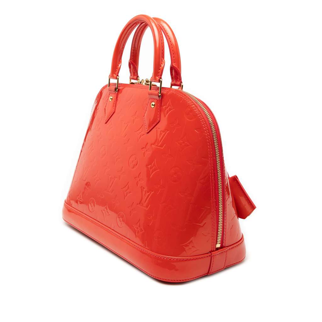 Louis Vuitton Monogram Vernis Alma PM Orange Leather Good condition - Back View
