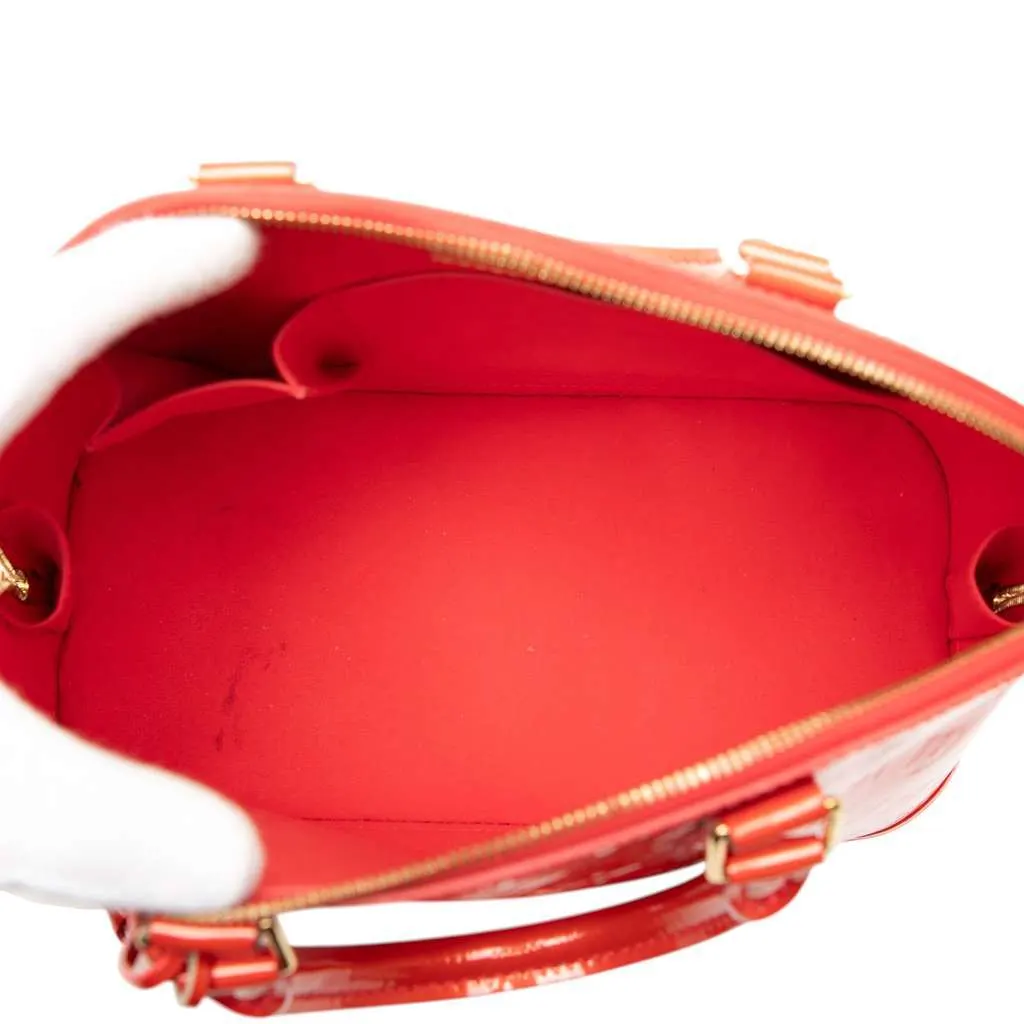 Louis Vuitton Monogram Vernis Alma PM Orange Leather Very good - Model View