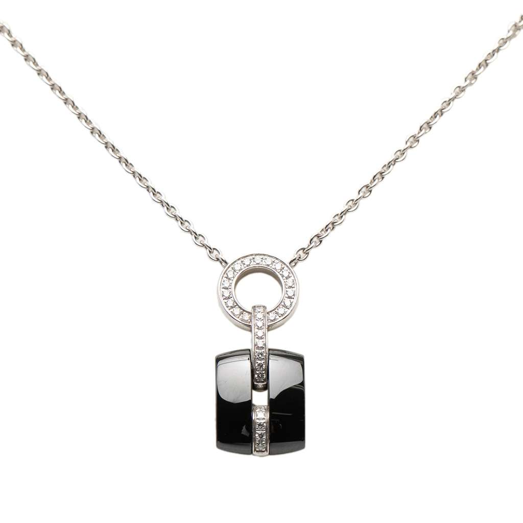 Chanel 18K White Gold Ultra Diamond Ceramic Pendant Necklace Silver White Gold Good condition - Back View